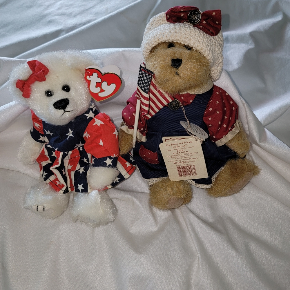 Ty Patriotic Bear Set - Red, White, and Blue